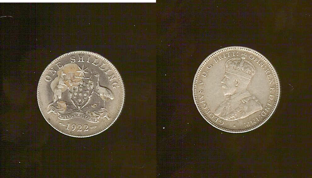 Australian shilling 1922 EF/aEF